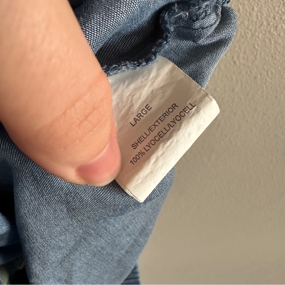 NWT Thread & Supply Chambray Wide Leg Crop Pants Large - Picture 8 of 13